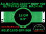 15 cm (5.9 inch) Round Allied Grid-Lock (New Design) Plastic Embroidery Hoop - Butterfly 360
