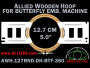 12.7 cm (5.0 inch) Round Allied Wooden Embroidery Hoop, Double Height - Butterfly 360