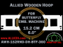 15.2 cm (6.0 inch) Round Allied Wooden Embroidery Hoop, Double Height - Butterfly 360