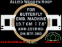 19.7 cm (7.8 inch) Round Allied Wooden Embroidery Hoop, Double Height - Butterfly 360