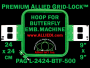 24 x 24 cm (9 x 9 inch) Square Premium Allied Grid-Lock Plastic Embroidery Hoop - Butterfly 500