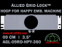 9 cm (3.5 inch) Round Allied Grid-Lock Plastic Embroidery Hoop - Happy 360