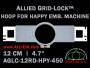 12 cm (4.7 inch) Round Allied Grid-Lock (New Design) Plastic Embroidery Hoop - Happy 450