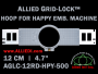 12 cm (4.7 inch) Round Allied Grid-Lock (New Design) Plastic Embroidery Hoop - Happy 500