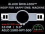 15 cm (5.9 inch) Round Allied Grid-Lock (New Design) Plastic Embroidery Hoop - Happy 500
