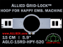 15 cm (5.9 inch) Round Allied Grid-Lock (New Design) Plastic Embroidery Hoop - Happy 520