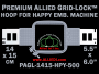 14 x 15 cm (5.5 x 6 inch) Rectangular Premium Allied Grid-Lock Plastic Embroidery Hoop - Happy 500