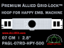 7 cm (2.8 inch) Round Premium Allied Grid-Lock Plastic Embroidery Hoop - Happy 500