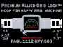 11 x 12 cm (4.5 x 5 inch) Rectangular Premium Allied Grid-Lock Plastic Embroidery Hoop - Happy 500