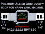 11 x 12 cm (4.5 x 5 inch) Rectangular Premium Allied Grid-Lock Plastic Embroidery Hoop - Happy 520