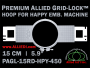 15 cm (5.9 inch) Round Premium Allied Grid-Lock Plastic Embroidery Hoop - Happy 450
