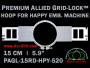 15 cm (5.9 inch) Round Premium Allied Grid-Lock Plastic Embroidery Hoop - Happy 520