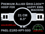 21 cm (8.3 inch) Round Premium Allied Grid-Lock Plastic Embroidery Hoop - Happy 500
