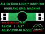 12 cm (4.7 inch) Round Allied Grid-Lock (New Design) Plastic Embroidery Hoop - Highland 500
