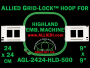 24 x 24 cm (9 x 9 inch) Square Allied Grid-Lock Plastic Embroidery Hoop - Highland 500