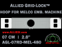 7 cm (2.8 inch) Round Allied Grid-Lock Plastic Embroidery Hoop - Melco 480