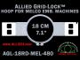18 cm (7.1 inch) Round Allied Grid-Lock Plastic Embroidery Hoop - Melco 480
