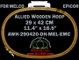 29.0 x 42.0 cm (11.4 x 16.5 inch) Oval Allied Wooden Embroidery Hoop, Double Height - Melco Epicor (EMC) Flat Table