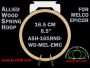 16.5 cm (6.5 inch) Round Single Height Allied Wooden Embroidery Hoop, Spring Load - Melco Epicor (EMC) Flat Table