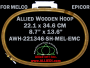 22.1 x 34.6 cm (8.7 x 13.6 inch) Oval Single Height Allied Wooden Embroidery Hoop, Single Height - Melco Epicor (EMC) Flat Table