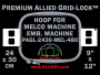 Melco 24 x 30 cm (9 x 12 inch) Rectangular Premium Allied Grid-Lock Embroidery Hoop for 480 mm Sew Field / Arm Spacing