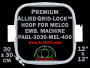 Melco 30 x 30 cm (12 x 12 inch) Square Premium Allied Grid-Lock Embroidery Hoop for 400 mm Sew Field / Arm Spacing