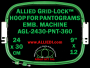 24 x 30 cm (9 x 12 inch) Rectangular Allied Grid-Lock Plastic Embroidery Hoop - Pantograms 360