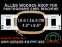 10.6 x 16.5 cm (4.2 x 6.5 inch) Rectangular Allied Wooden Embroidery Hoop, Single Height - Pantograms 360