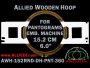 15.2 cm (6.0 inch) Round Allied Wooden Embroidery Hoop, Double Height - Pantograms 360