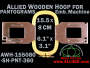 15.5 x 8.0 cm (6.1 x 3.1 inch) Rectangular Allied Wooden Embroidery Hoop, Single Height - Pantograms 360