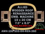 19.0 x 20.5 cm (7.5 x 8.1 inch) Rectangular Allied Wooden Embroidery Hoop