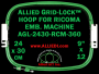 24 x 30 cm (9 x 12 inch) Rectangular Allied Grid-Lock Plastic Embroidery Hoop - Ricoma 360