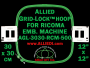 30 x 30 cm (12 x 12 inch) Square Allied Grid-Lock Plastic Embroidery Hoop - Ricoma 500 - Allied May Substitute this with Premium Version Hoop