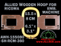 15.5 x 8.0 cm (6.1 x 3.1 inch) Rectangular Allied Wooden Embroidery Hoop, Single Height - Ricoma 360