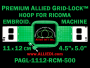 11 x 12 cm (4.5 x 5 inch) Rectangular Premium Allied Grid-Lock Plastic Embroidery Hoop - Ricoma 500