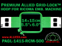 14 x 15 cm (5.5 x 6 inch) Rectangular Premium Allied Grid-Lock Plastic Embroidery Hoop - Ricoma 500