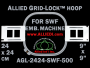 24 x 24 cm (9 x 9 inch) Square Allied Grid-Lock Plastic Embroidery Hoop - SWF 500