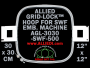 30 x 30 cm (12 x 12 inch) Square Allied Grid-Lock Plastic Embroidery Hoop - SWF 500 - Allied May Substitute this with Premium Version Hoop