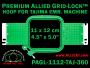 Tajima 11 x 12 cm (4.5 x 5 inch) Rectangular Premium Allied Grid-Lock Embroidery Hoop for 360 mm Sew Field / Arm Spacing