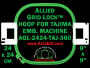 Tajima 24 x 24 cm (9 x 9 inch) Square Allied Grid-Lock Embroidery Hoop for 360 mm Sew Field / Arm Spacing
