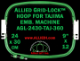 Tajima 24 x 30 cm (9 x 12 inch) Rectangular Allied Grid-Lock Embroidery Hoop for 360 mm Sew Field / Arm Spacing