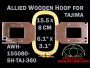 15.5 x 8.0 cm (6.1 x 3.1 inch) Rectangular Allied Wooden Embroidery Hoop