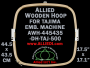44.5 x 43.5 cm (17.5 x 17.1 inch) Rectangular Allied Wooden Embroidery Hoop, Double Height - Tajima 500