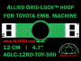 12 cm (4.7 inch) Round Allied Grid-Lock (New Design) Plastic Embroidery Hoop - Toyota 500