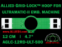 12 cm (4.7 inch) Round Allied Grid-Lock (New Design) Plastic Embroidery Hoop - Ultramatic-II 500