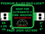24 x 24 cm (9 x 9 inch) Square Premium Allied Grid-Lock Plastic Embroidery Hoop - Ultramatic-II 500