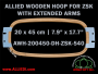 20.0 x 45.0 cm (7.9 x 17.7 inch) Rectangular Allied Wooden Embroidery Hoop, Double Height - ZSK 540