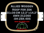 31.2 x 36.0 cm (12.2 x 14.2 inch) Rectangular Allied Wooden Embroidery Hoop