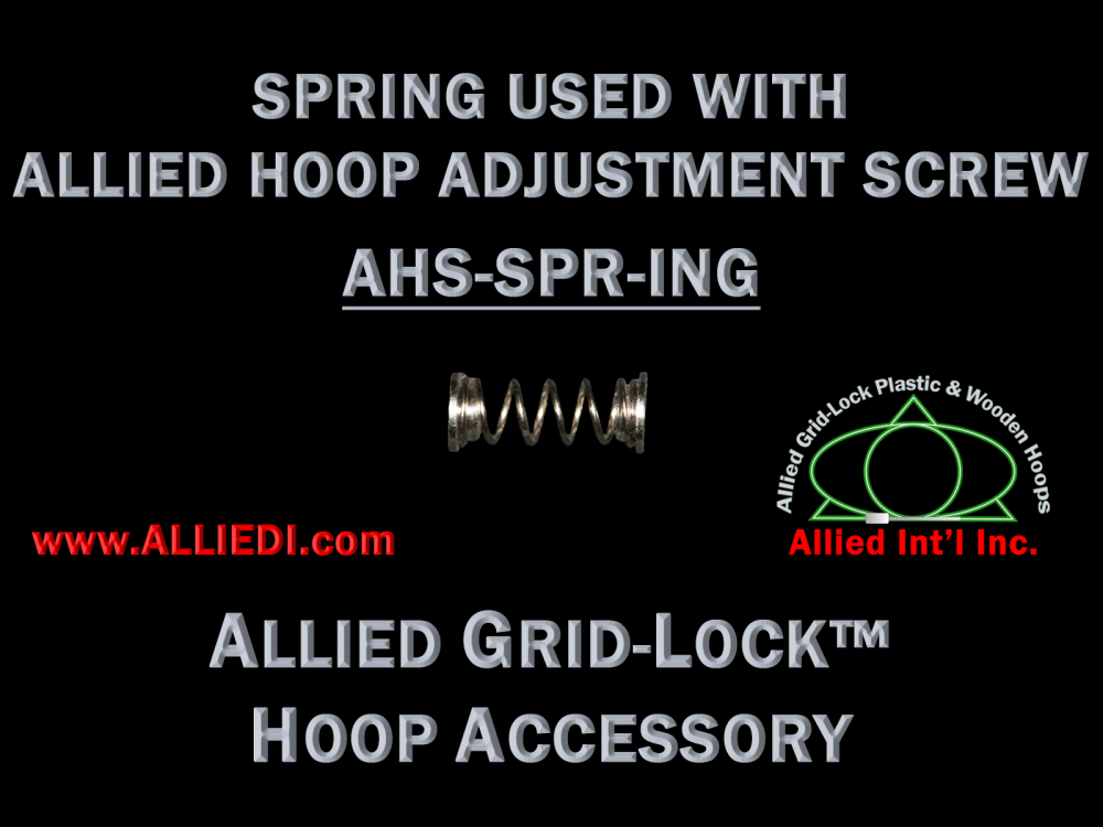 Center Spring for Allied Embroidery Hoops using Hex Head or Knurled External Adjusting Screws