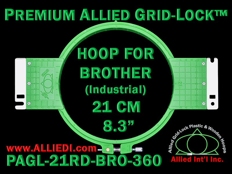 Brother Hoop / Embroidery Frame - 360 mm Sew Field / Arm Spacing - Premium  Allied GridLock 21 cm (8.3 inch) Round Plastic Hoop